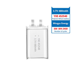 OEM/ODM 3.7V/480mah <span class=keywords><strong>452540</strong></span> 충전식 마이크로 휴대용 의료 기기 파우치 리튬 폴리머 배터리 셀 - Product Image 1
