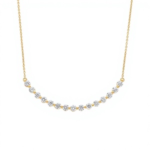 Collar de Diamantes de Lujo para Mujer con 1 CTW de Diamantes Redondos Cultivados en Laboratorio en Oro Blanco - Product Image 1