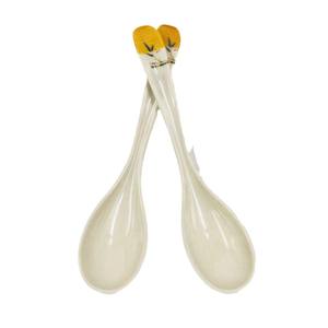 Cuchara de melamina de calidad alimentaria de dos yuanes, cuchara para beber de estilo chino con mango largo, cuchara de plástico imitación porcelana, comercial - Product Image 1