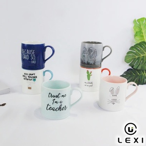 Tazas de café de cerámica divertidas con citas y lindos diseños de animales para profesores y trabajadores de oficina, tazas de té novedosas al por mayor. - Product Image 2