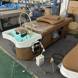 Kisen Lit de lavage capillaire de luxe avec fonction massage et spa pour la tête, fauteuil de douche pour salon de beauté, vente en gros - Product Image 3