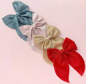 新款亮片丝带蝴蝶结发夹鳄鱼夹蝴蝶结女孩头发美丽气质发夹女孩 - Product Image 2