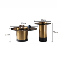 Ensemble de table basse en verre avec cadre en acier inoxydable de style nordique, table de café pour salon