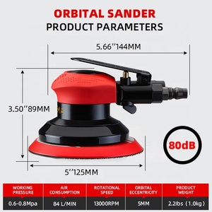 ULEMA Prix usine Moteur à palettes rotatives <span class=keywords><strong>Outils</strong></span> <span class=keywords><strong>pneumatiques</strong></span> Ponceuse orbitale pneumatique 5 mm 5 pouces avec fixation auto-agrippante et entrée d'air standard - Product Image 4