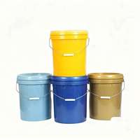 Seau en plastique circulaire personnalisé ZEDA à livraison rapide, taille 5L 10L 15L 20L, avec couvercle en polypropylène