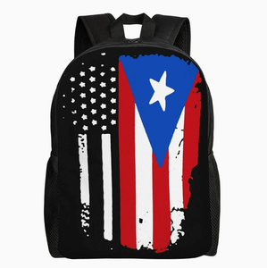 Sac à dos décontracté pour le sport et les activités de plein air à Porto Rico, avec impression personnalisée du drapeau, idéal pour les étudiants, l'école et les voyages. - Product Image 3