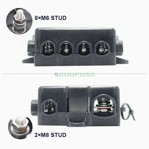 Fabriek Directe Verkoop Heavy Duty Power Distributie Bx2054 5 Way Auto Bout Op Zekering Box Zekeringhouder Voor 1 Mega & <span class=keywords><strong>4</strong></span> Midi Zekeringen - Product Image 5