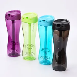 Personalized Private Label Eco Clear Portable Mix Milk Shake Mixer Blend Protien Shakers Plastic Protein Powder Shaker Bottle