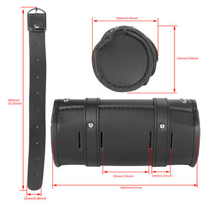 Sac à outils universel de fourche avant de <span class=keywords><strong>moto</strong></span> rétro <span class=keywords><strong>Mini</strong></span> sac de <span class=keywords><strong>guidon</strong></span> en cuir PU sac à crochet adapté pour Harley Sportster Kawasaki - Product Image 3