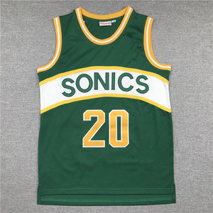 Camiseta de Baloncesto Retro Bordada de Durant para Hombre y Mujer, Verano, Transfronteriza, Supersónica 35 #   20 #   40 #   Chalecos con Mangas Cortas - Product Image 4