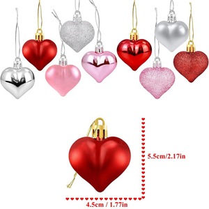 Colgante de Amor de 5.5cm, Bola de Plástico con Forma de Corazón Alienígena, 36 Piezas, Guirnalda de Luces, Decoración Navideña con Serigrafía - Product Image 3