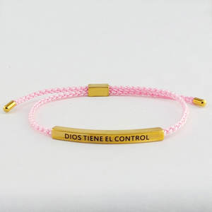 Brazalete Personalizable de Acero Inoxidable 316L, Chapado en Oro de 14k/18k, Grabable, con Cordón Delgado Ajustable para Hombre y Mujer - Product Image 2