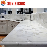 Dalles de marbre blanc Calacatta Viola de luxe d'Italie pour comptoirs de cuisine, dessus de meubles de salle de bain et carrelages pour un design moderne et élégant