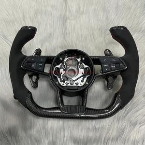 Volant à quatre boutons personnalisé en cuir de fibre de carbone pour <span class=keywords><strong>Audi</strong></span> A1 A3 A4 A5 A6 A7 RS R8 RS3 C7 <span class=keywords><strong>Q5</strong></span> Q7 S3 S5 8V B9 S4 Q3 Q8 TT - Product Image 5