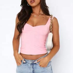 Camiseta de Nuevo Diseño para Mujer, Cuello en V, Sin Mangas, Camisetas Básicas con Doble Forro, Camisetas Ajustadas para Mujer, Elegantes - Product Image 3