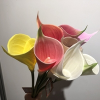 Haute qualité O-0525 décoratif vraie touche blanc coloré fête de mariage décoration de la maison Pu fleurs artificielles Calla Lily