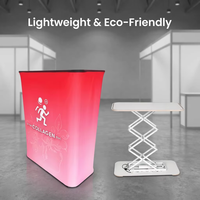 Table de présentation pliable rectangulaire en aluminium écologique YTSF-C13 et comptoir pop-up avec éclairage LED