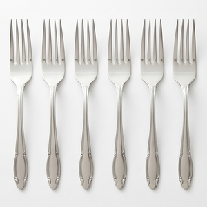 Ensemble de fourchettes élégantes en métal, finition miroir, compatibles lave-vaisselle, couverts de mariage 6 pièces, vaisselle de table - Product Image 1
