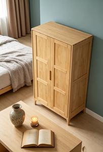 Scandinavian Wooden <b>Wardrobe</b> Shaker Doors Hinged Solid Wood Freestanding Modern Bedroom Furniture - Product Image 2