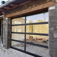 Porte de garage en aluminium avec cadre en alliage d'aluminium, isolée, transparente, double vitrage trempé