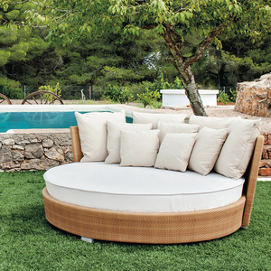 Moderna Tumbona de Mimbre PE con Toldo para Jardín, Playa, Piscina o Patio, en Oferta - Product Image 4