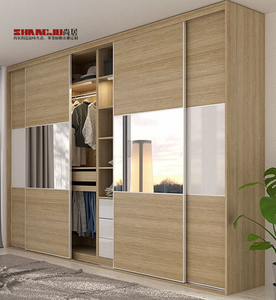 Armario de tela moderno con diseño de nogal, conjunto iluminado y <span class=keywords><strong>Et</strong></span> Armoire de China - Product Image 2