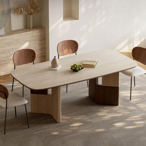 <span class=keywords><strong>Tavolo</strong></span> da Pranzo in Stile Medievale in Pietra Gialla, Set da Pranzo in <span class=keywords><strong>Legno</strong></span> di Design per Uso Domestico, <span class=keywords><strong>Tavolo</strong></span> da 6 Posti Colore <span class=keywords><strong>Noce</strong></span> - Product Image 1