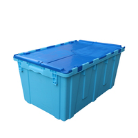 Caisse de rangement mobile en plastique, conteneur avec couvercle fixé, fourre-tout pour le transport, livraison gratuite