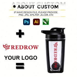 Bouteille de shaker de protéines en plastique sans BPA, anti-fuite, avec logo personnalisé OEM/ODM, gobelet à eau portable pour le sport - Product Image 3