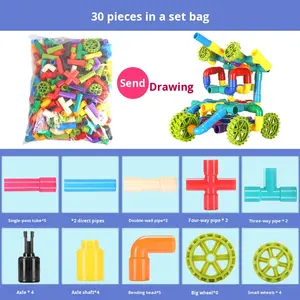 Jouets interactifs de bloc de bricolage pour bébé de 3 ans <span class=keywords><strong>Puzzle</strong></span> d'assemblage de tuyau d'eau en plastique pour le développement des compétences de construction de la maternelle - Product Image 6