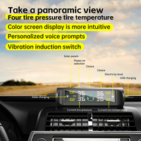Sistema de Monitoreo de Presión de Neumáticos TPMS para Automóvil con Energía Solar, 4 Sensores y Pantalla LCD Digital para Seguridad y Protección del Vehículo