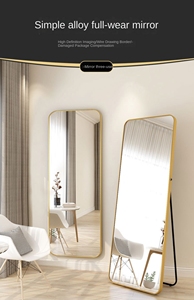 Modern stil boy aynası <span class=keywords><strong>Metal</strong></span> alüminyum alaşımlı duvar ve zemin monte camdan yapılmış - Product Image 2