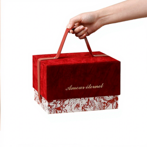 Cuero envuelto en terciopelo <span class=keywords><strong>rojo</strong></span> multifuncional, materiales reciclados ambientales de lujo, embalaje de dulces de Sushi, grabado personalizado - Product Image 2