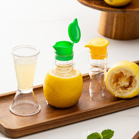Presse-citron manuel portable, extracteur d'agrumes miniature avec couvercle en forme de feuille, en plastique PP réutilisable, pour faire du jus de citron vert