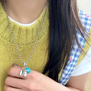 Collar Extensible de Plata de Ley S925 con Esmalte, Diseño Apilable, Estilo Vintage, Simple y Moderno, Colgantes y Dijes de Moda Nicho - Product Image 4