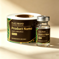 Étiquettes personnalisées en vinyle résistant à la chaleur pour flacons de peptides avec impression couleur HD, estampage UV et dorure, logo personnalisé pour flacons de 3 ml/10 ml/30 ml