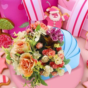 Boîte en carton en forme de berceau pour bébé, bleue, 14,3x8,5x3,2 pouces, pelliculage mat, biodégradable, fermeture magnétique, pour baby shower - Product Image 4