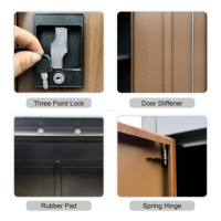 Archivador Metálico con Acabado Imitación Madera, Moderno, con Estantes Ajustables, para Oficina, Garaje, Hogar y Escuela