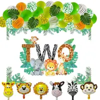 Set, decoración de cumpleaños de 2 años, decoración de segundo cumpleaños,  decoración de cumpleaños de 2 años, safari con globo verde salvia, decoraci