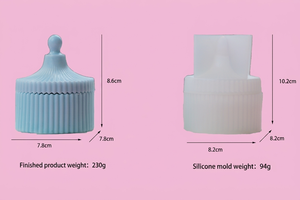 Moule en silicone côtelé 3D géométrique pour pot avec couvercle, <span class=keywords><strong>kit</strong></span> DIY pour résine époxy, bougie, récipient en béton, boîte de rangement - Vente en gros - Product Image 3