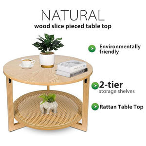 Mesa de almacenamiento de estilo rústico moderno y sencillo, mesa de centro decorativa de ratán creativa, decoración para sala de estar, mesa de centro pequeña - Product Image 3
