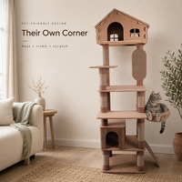 Arbre à chat USMILEPET, structure écologique, respectueuse des animaux, en chêne naturel, structure d'escalade pour chat, forme et couleur personnalisées pour chat d'intérieur