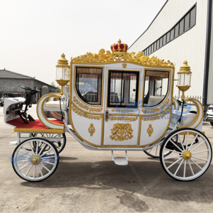 2026 Calèche royale européenne de tourisme à 4 roues, style princesse, vintage, électrique, à chevaux, pour mariages - Product Image 6