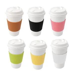 Chịu nhiệt nonslip cà phê cup kháng tái sử dụng chai thủy tinh Mug Cup Silicone tay áo bảo vệ Bìa phụ kiện nhà bếp