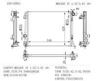 Nouveau radiateur YunChi pour Renault MEGANE IV 2016 MT Système de refroidissement 21410-8175R Radiateur Fournisseur fiable de systèmes de refroidissement automobile
