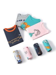 Pyjama à manches longues en coton doux et respirant pour enfants, style dessin animé européen et américain, idéal pour la maison - Product Image 2