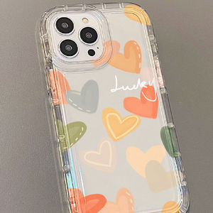 Funda para iPhone 17 Pro Max, diseño popular de corazón y flores en pantalla completa, funda protectora a prueba de golpes con orificio grande - Product Image 5