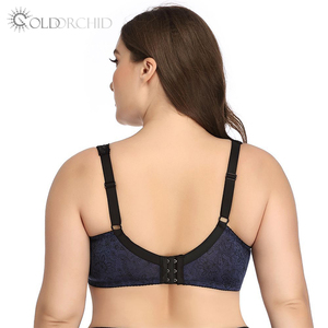 <span class=keywords><strong>Sujetador</strong></span> de Nailon <span class=keywords><strong>sin</strong></span> Relleno con Tres Hileras de Broches y Estampado para Mujeres de Talla Grande - Product Image 3