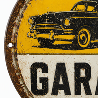 Plaque Métallique Vintage Personnalisée GARAGE SERVICE STATION FARM DINER Décoration Murale Rétro 15cm Effet Vieilli Rustique pour Bar ou Cave à Hommes OEM