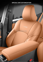 Housses de siège de voiture en cuir marron cognac, ensemble complet pour Toyota Camry 2012-2017 berline, compatibles airbag latéral, toutes saisons, accessoires intérieurs